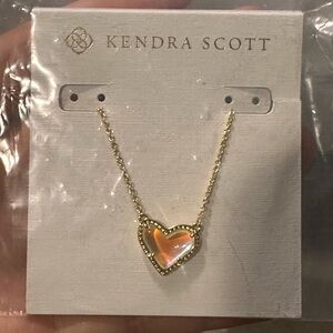 NWT Ari Heart Gold Pendant Necklace in Dichroic Glass